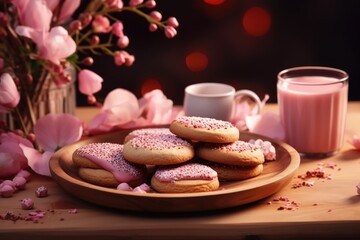 Heart-shaped Cookies minimal romantic scene