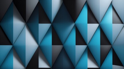 Fototapeta premium Dive into a world of mesmerizing patterns with this stunning abstract geometric artwork; a blend of blues & blacks creates a captivating visual dance.