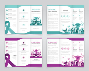 Trifold brochure, pamphlet or triptych leaflet templates ideal for raising awareness of women’s health issues such as ovarian cancer or any other gynecologic cancers