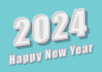 Happy new year text 2024 retro design