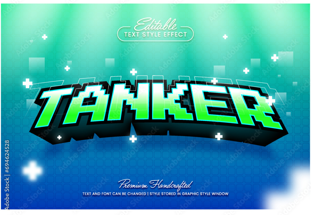 Poster video game esport team editable 3d vector text style effect, suitable for creating eye-catching text