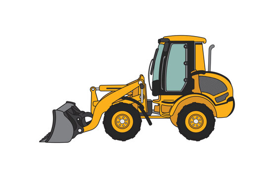Vector illustration wheel loader icon Isolated on White Background