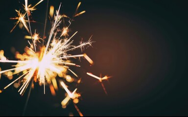 Obraz premium nighttime burning fireworks and blur lights,new year's day,background for banner greeting card
