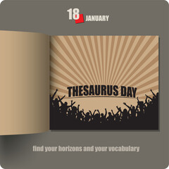 Open album for National Thesaurus Day - obrazy, fototapety, plakaty
