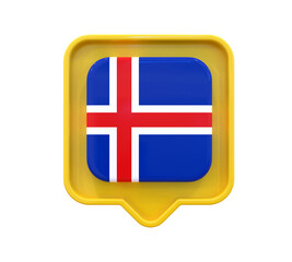 3d icon Iceland Flag