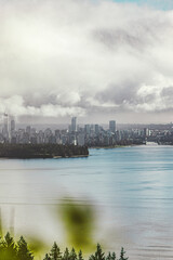 Naklejka premium View of Vancouver downtown from Cypress Mountain lookout