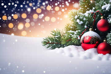 Naklejka na ściany i meble christmas tree and decorations