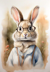 White rabbit illustration created using generative AI tools