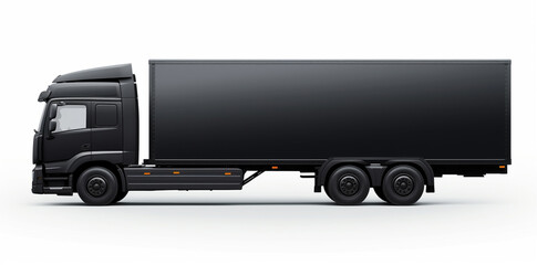 Black truck tractor trailer