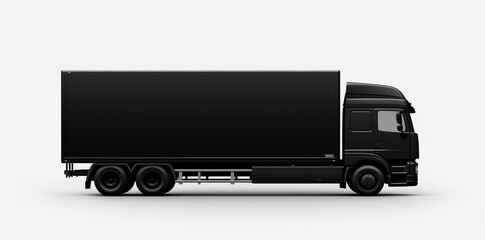 Black truck tractor trailer