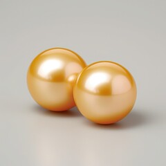 Loose pearl for earring, pink and golden orange color