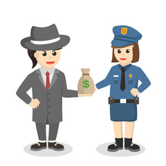 crime boss woman, bribe police with money