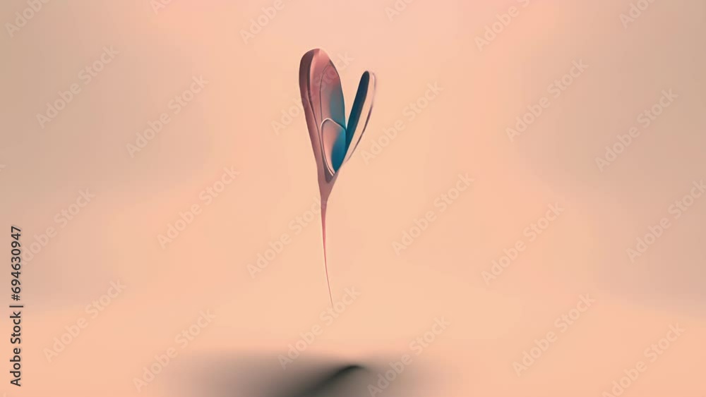 Wall mural minimal animation of a pulsating heart made out of simple shapes, conveying the essence of love and 