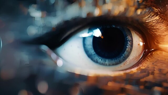 A constantly shifting canvas of pixelated images, highlighting the precise and detailed scanning and recognition abilities of robotic vision.