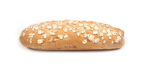 fresh homemade loaf of bread on a white isolated background