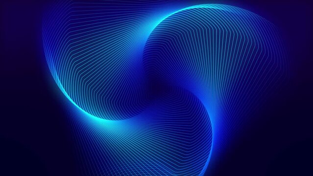 Abstract blue wave spin motion video background