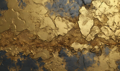 Fototapeta na wymiar Plain metall gold texture eroded, Generative AI