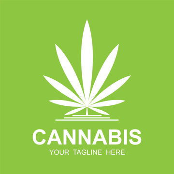 Cannabis leaf logo vector icon illustration design