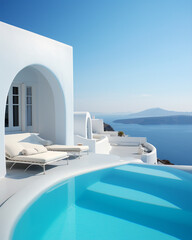 Architector, house design, Santorini, pool outdoor