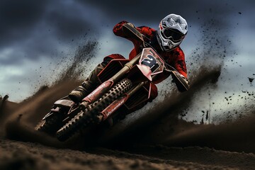 Dirt bike rider, Supercross, Sport concept