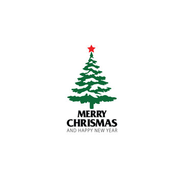 Christmas pine tree icon vector image
