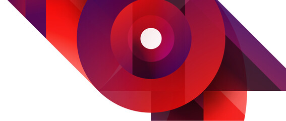 Obraz premium Geometric fusion - abstract harmony of triangles and circles in minimalist background design. Shapes and lines design for wallpaper, banner, background, landing page, wall art, invitation, prints