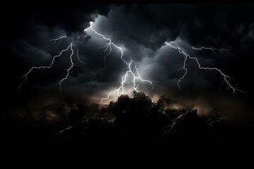 thunder on black background