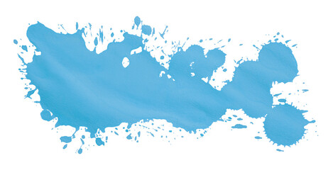 Light blue watercolor background. Artistic hand paint. Isolated on transparent background.