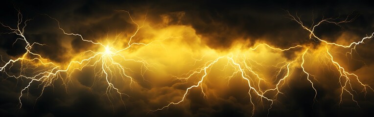 yellow thunder on black background