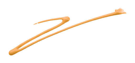 Orange watercolor painted zigzag lines isolated on transparent background.