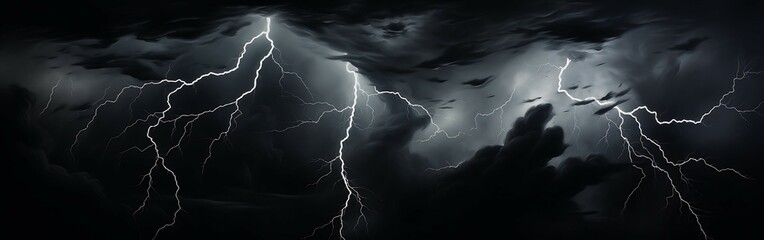 thunder on black background