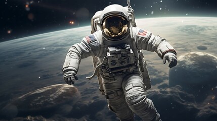 Astronaut at spacewalk