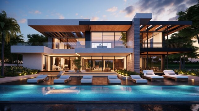 Luxury Beachfront Villa with Pool in Tropical Resort