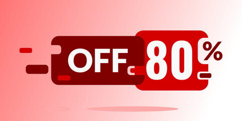 80 percent off best sale  banner price red