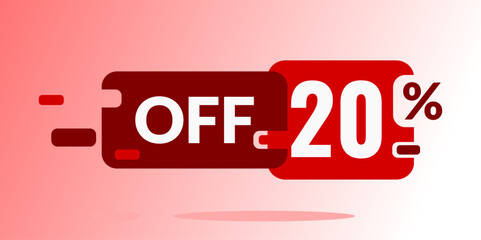 20 percent off best sale  banner price red
