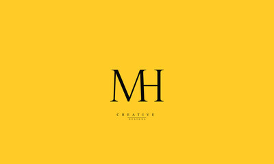 Alphabet letters Initials Monogram logo MH HM M H