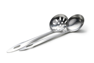 stainless ladle isolated on white background