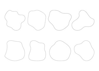 abstract grey blobs and outline set for decoration