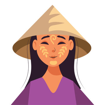 myanmar woman with thanaka