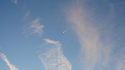 The beautiful sunset view with the colorful clouds and sky as background