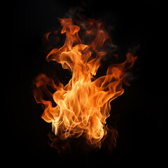 Fototapeta premium Fire Flames on Black Background