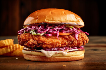 A juicy Southern-inspired fried chicken is served. (Generative AI)