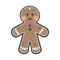 gingerbread man isolated hand drawing vector