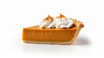 Generative AI : Pumpkin pie on isolated white background