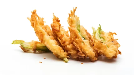 Foto op Plexiglas Generative AI : Vegetable tempura on isolated white background © The Little Hut