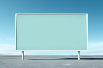 Fototapeta premium A minimalist platinum billboard on a muted teal canvas, offering a sophisticated space for custom labels.