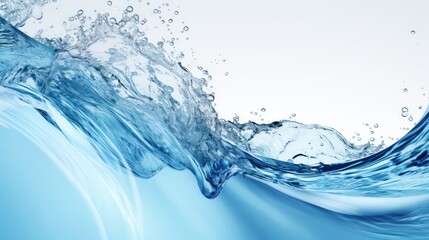 Obraz premium A Close-up of Blue water, spiral, liquid, splash, swirling wave, white isolated background.
