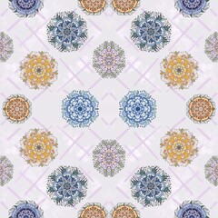 Mandalas style seamless pattern