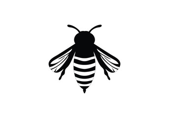 Africanized bee killer bee minimal style icon illustration design - obrazy, fototapety, plakaty
