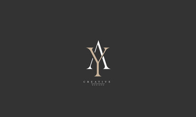 Alphabet letters Initials Monogram logo AY YA A Y